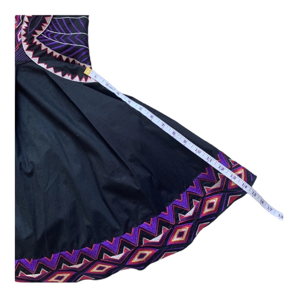 Karen Millen Aztec Embroidered Mini Dress Size 10 - Picture 10 of 13